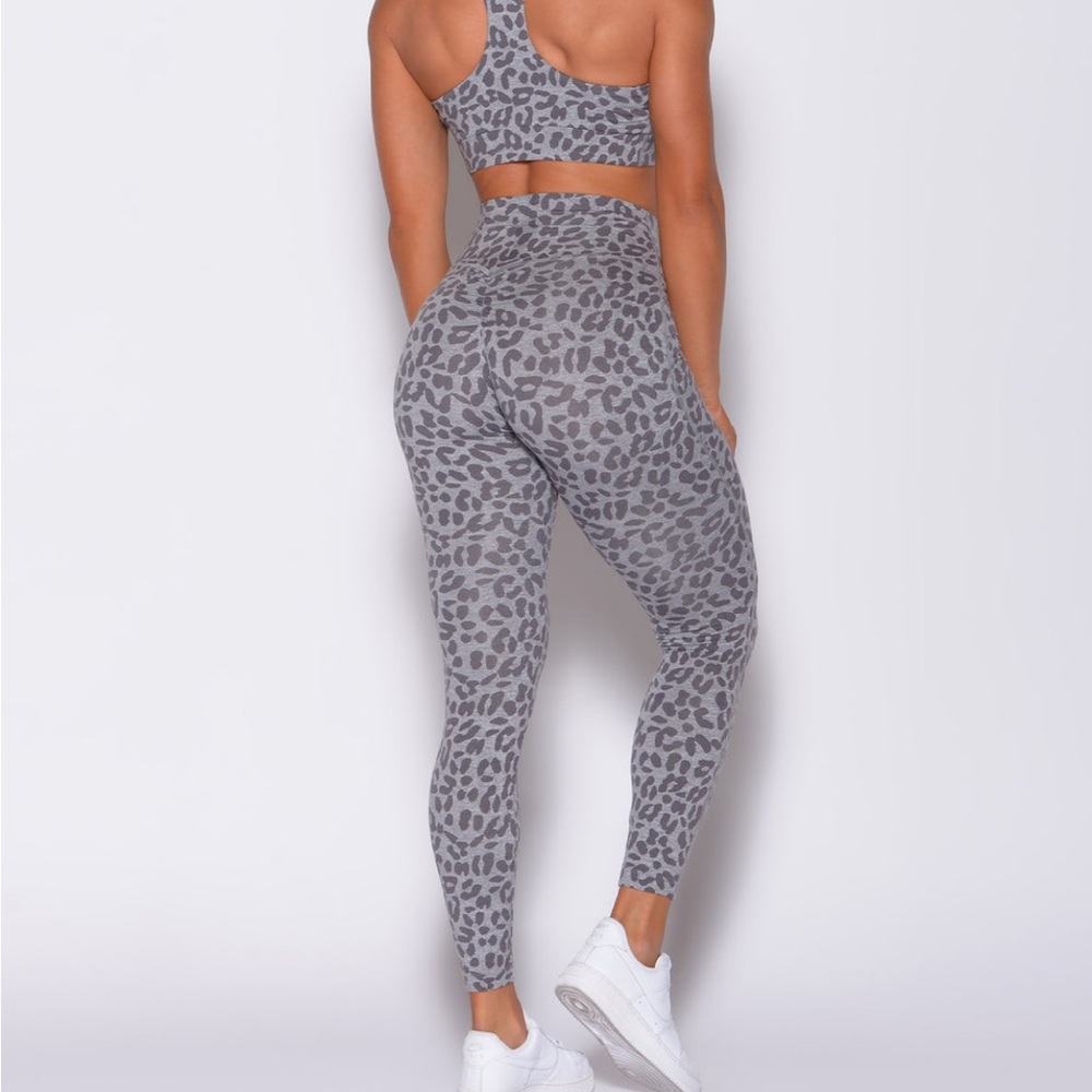 Bombshell Sportswear Gray Leopard Leggings